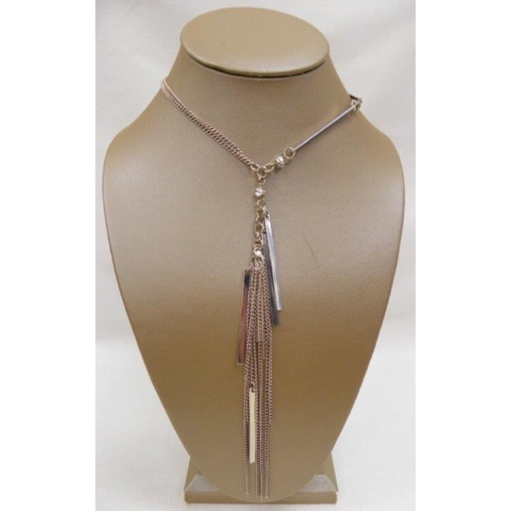 Long Silver Express Tassel Necklace